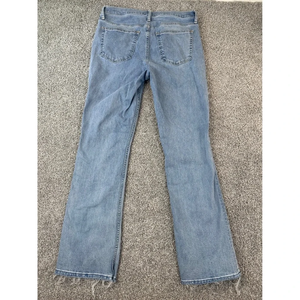 Gap Baby Boot Mid Rise Jeans Size 31 12R Tall Light Wash Raw Hem Stretch Denim - Picture 3 of 9